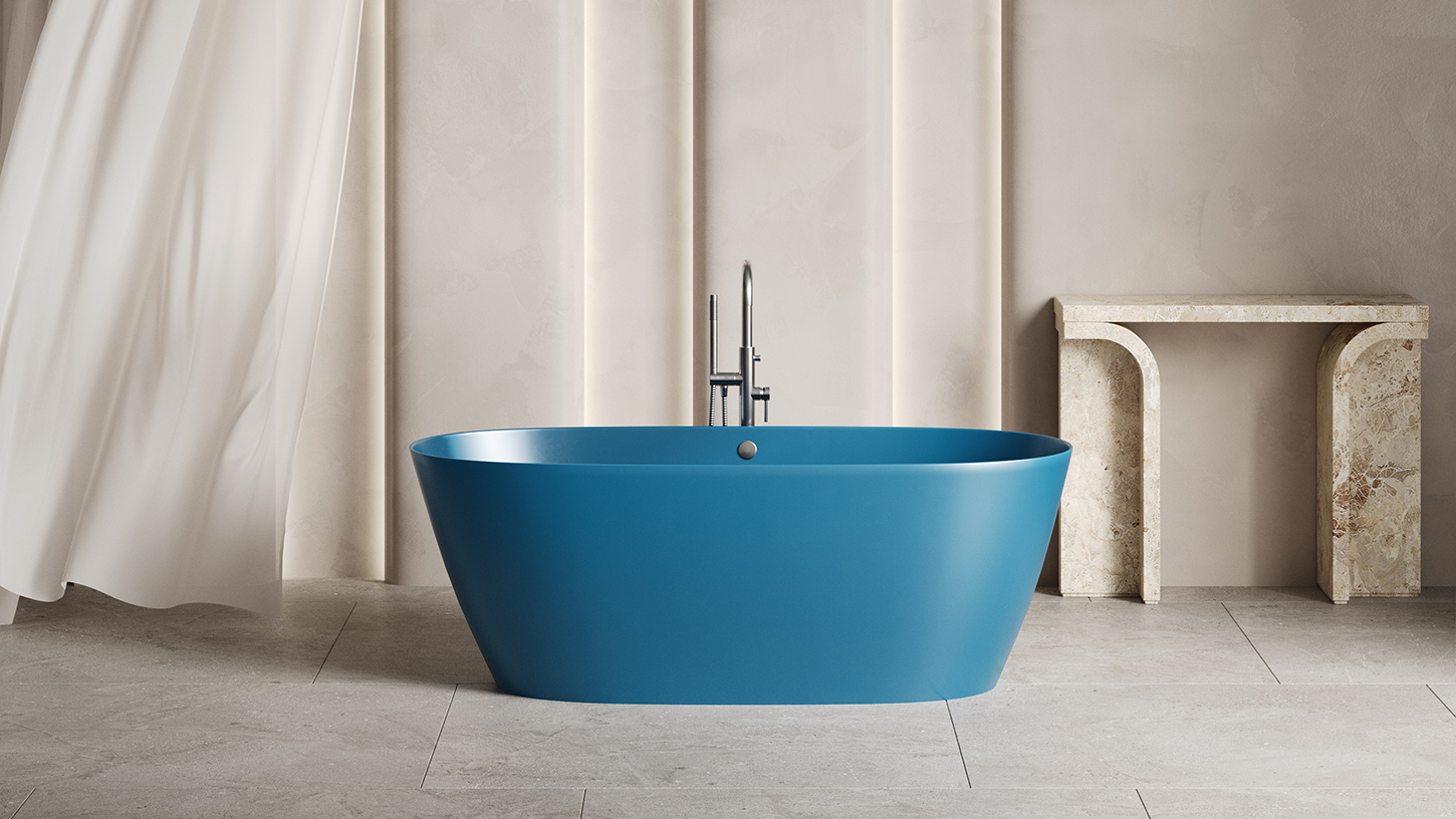 Ванна отдельностоящая Salini Sofia Light S-Sense 103711GF 164.5x75.5x58 (покраска RAL полностью, глянцевый), донный клапан, сифон