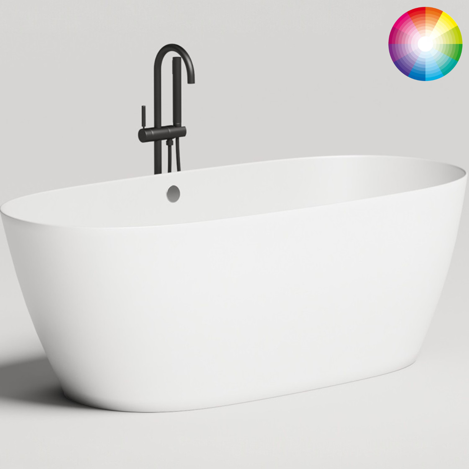 Ванна отдельностоящая Salini Sofia Light S-Sense 103711GF 164.5x75.5x58 (покраска RAL полностью, глянцевый), донный клапан, сифон