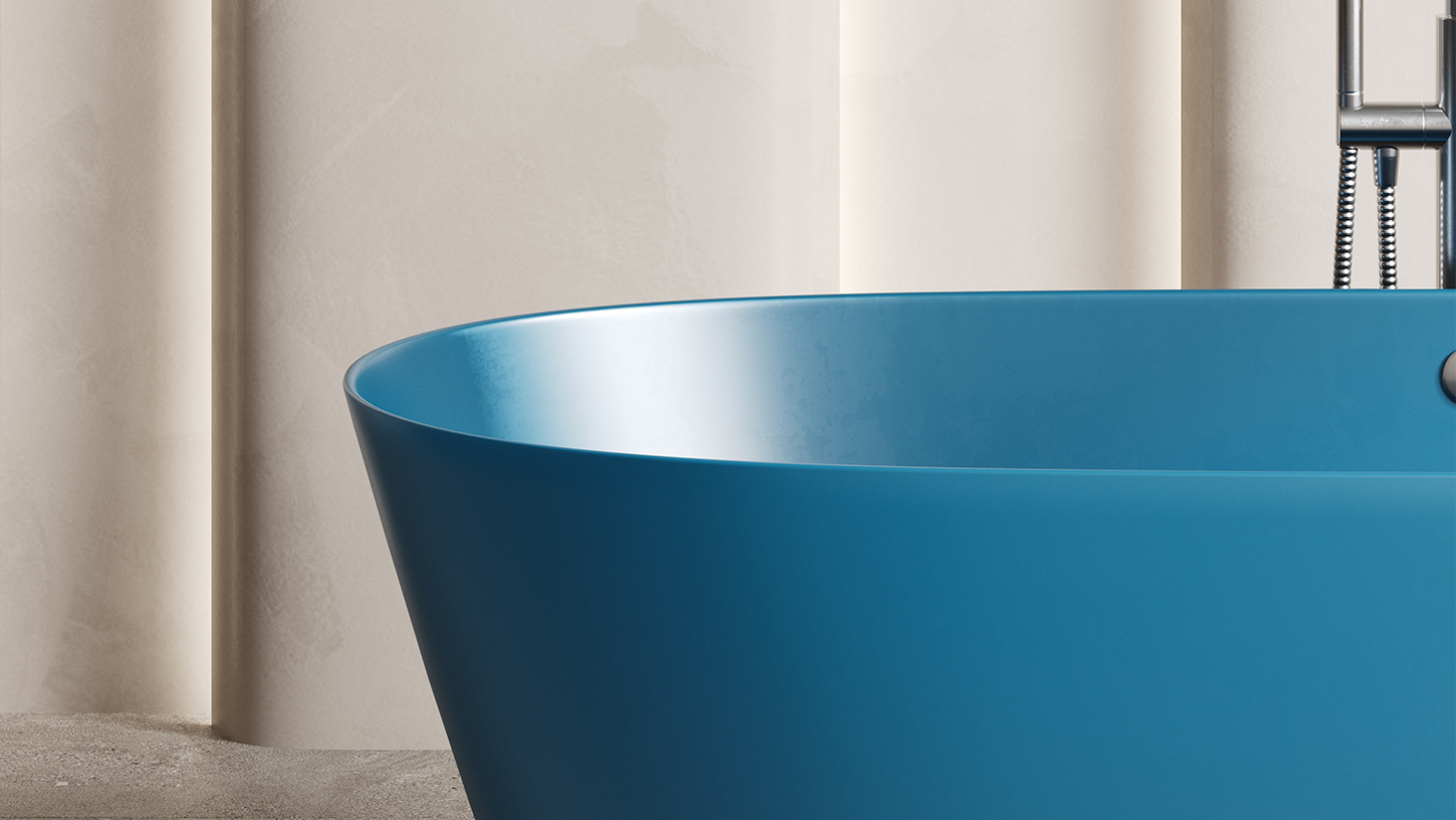 Ванна отдельностоящая Salini Sofia Light S-Sense 103711GF 164.5x75.5x58 (покраска RAL полностью, глянцевый), донный клапан, сифон