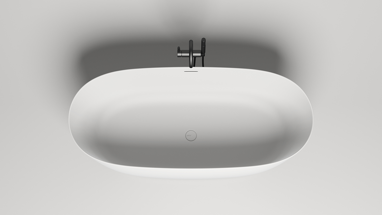 Ванна отдельностоящая Salini Sofia S-Sense 102511GF 164.5x75.5x58 (покраска RAL полностью, глянцевый), донный клапан, сифон, слив-перелив