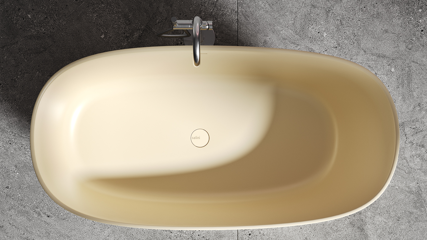 Ванна отдельностоящая Salini Sofia S-Sense 102518GF 150x75x60.5 (покраска RAL полностью, глянцевый), донный клапан, сифон, слив-перелив