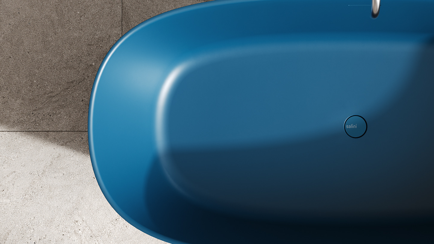 Ванна отдельностоящая Salini Sofia S-Sense 102519GF 185x90x60.5 (покраска RAL полностью, глянцевый), донный клапан, сифон, слив-перелив