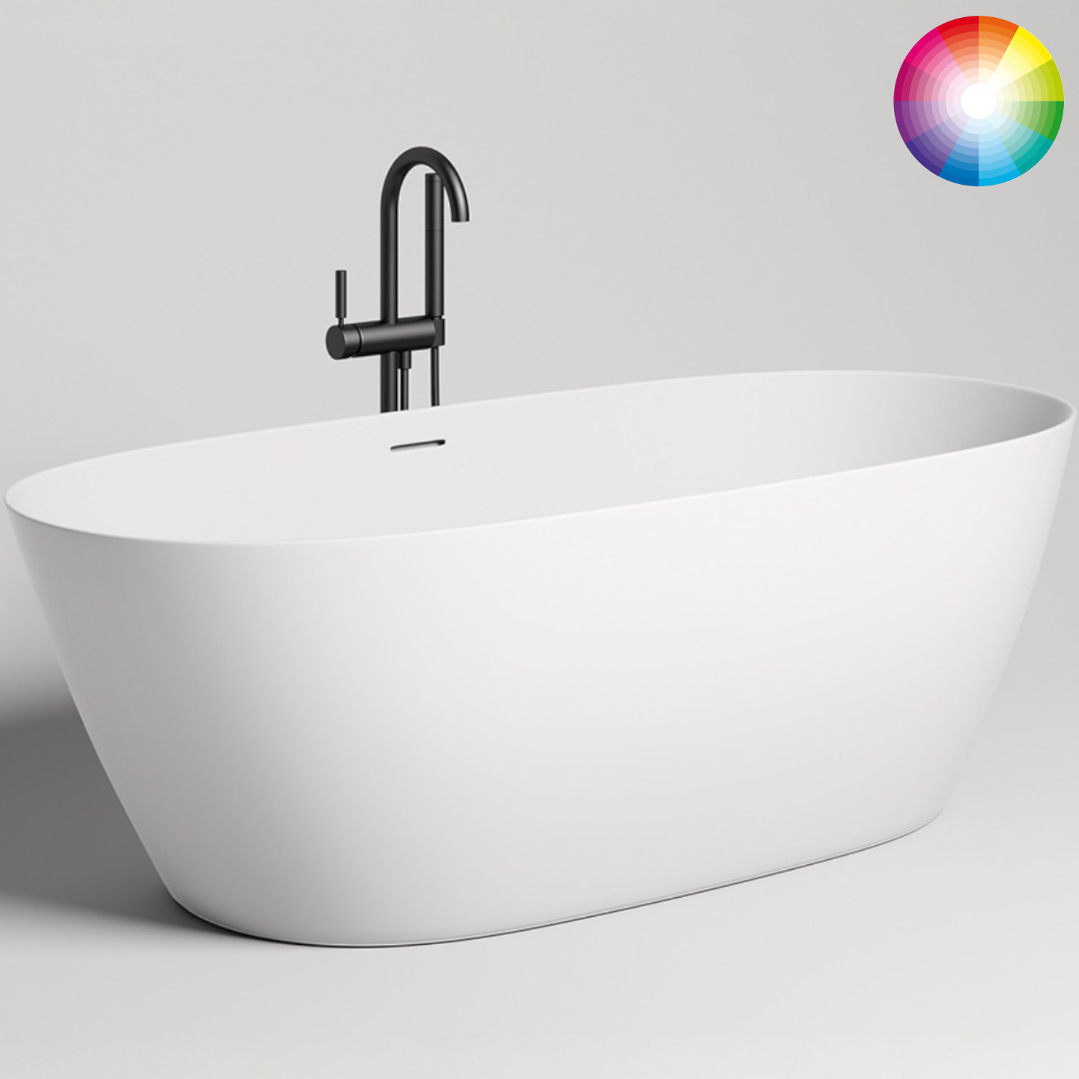 Ванна отдельностоящая Salini Sofia S-Stone 102521MF 163x75x58 (покраска RAL полностью, матовый), донный клапан, сифон, слив-перелив