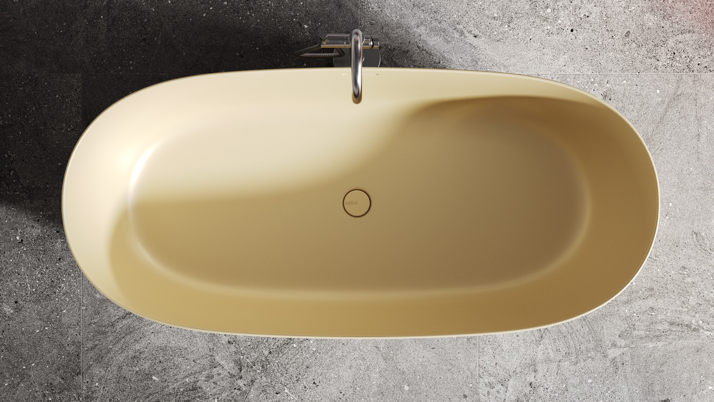 Ванна отдельностоящая Salini Sofia S-Stone 102521MF 163x75x58 (покраска RAL полностью, матовый), донный клапан, сифон, слив-перелив