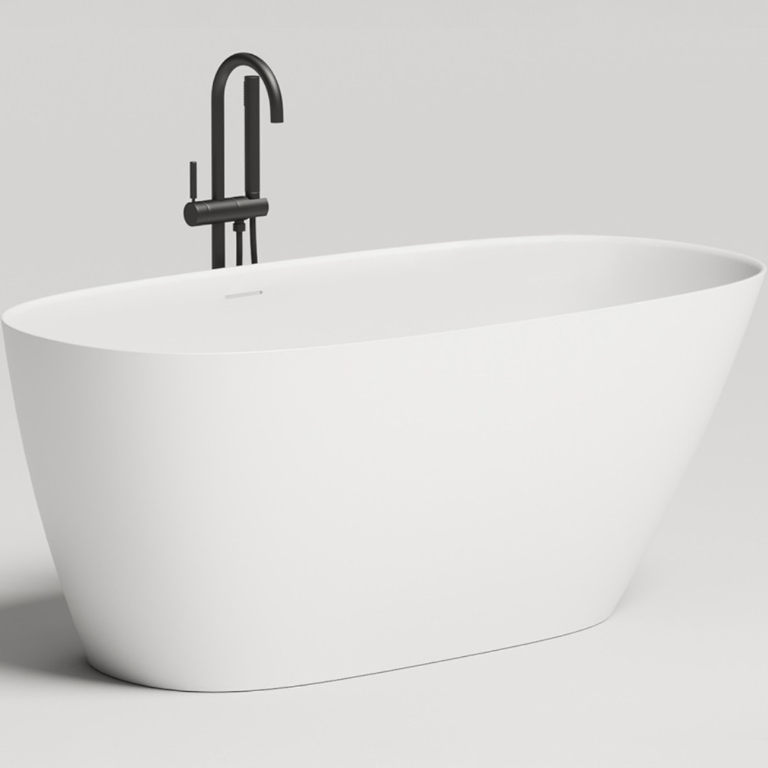 Ванна отдельностоящая Salini Sofia S-Stone 102528M 150x75x60.5 (белый матовый), донный клапан, сифон, слив-перелив