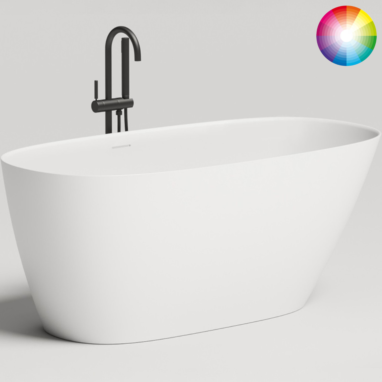 Ванна отдельностоящая Salini Sofia S-Stone 102528MF 150x75x60.5 (покраска RAL полностью, матовый), донный клапан, сифон, слив-перелив