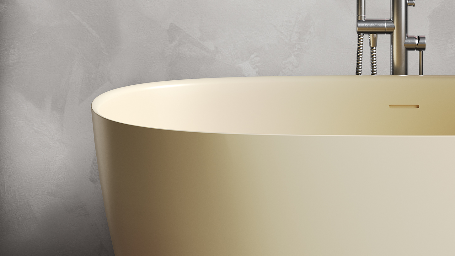 Ванна отдельностоящая Salini Sofia S-Stone 102528MF 150x75x60.5 (покраска RAL полностью, матовый), донный клапан, сифон, слив-перелив