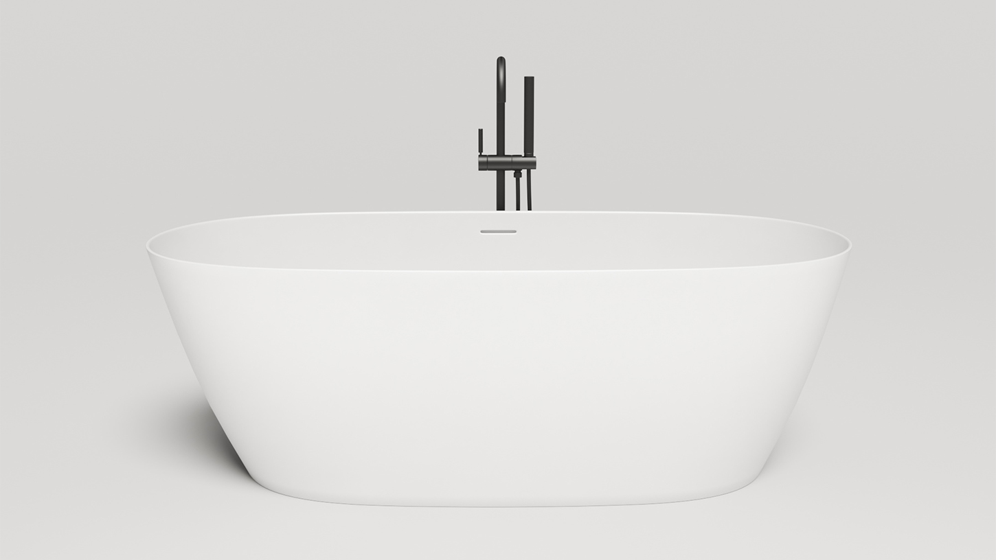 Ванна отдельностоящая Salini Sofia S-Stone 102529M 185x90x60.5 (белый матовый), донный клапан, сифон, слив-перелив