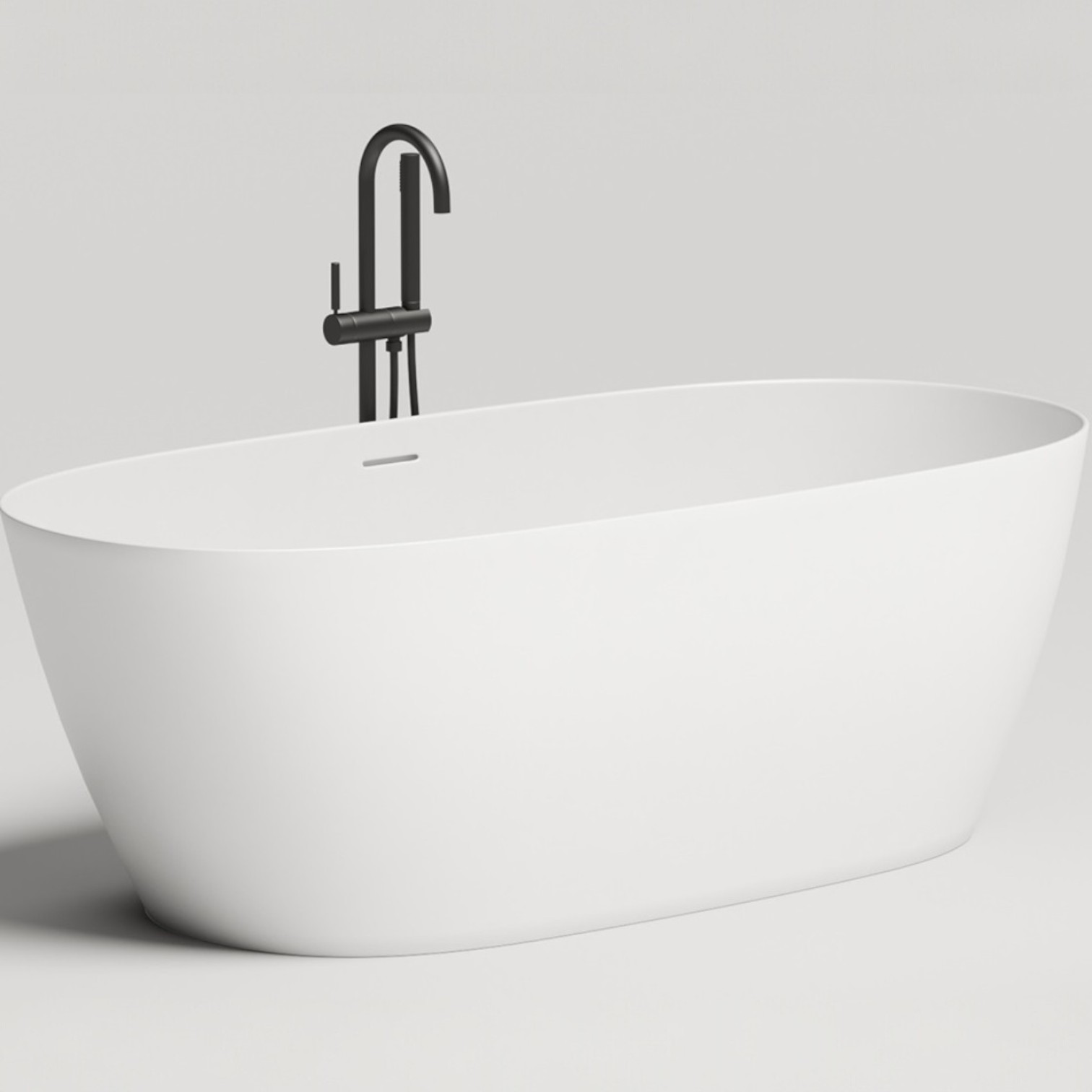 Ванна отдельностоящая Salini Sofia S-Stone 102529M 185x90x60.5 (белый матовый), донный клапан, сифон, слив-перелив