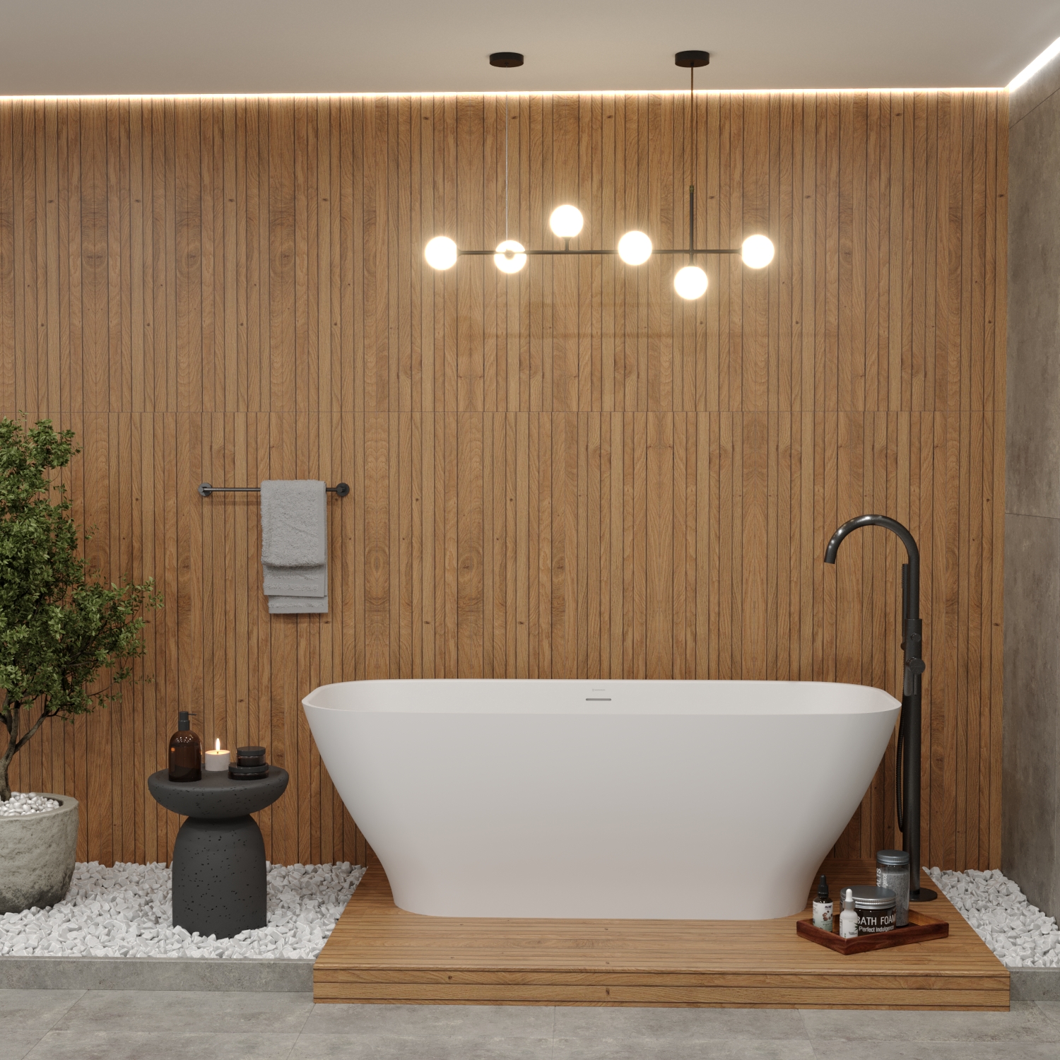 Ванна отдельностоящая Whitecross Clover 0220.170072.200 170x72 см, (белый матовый), иск. камень