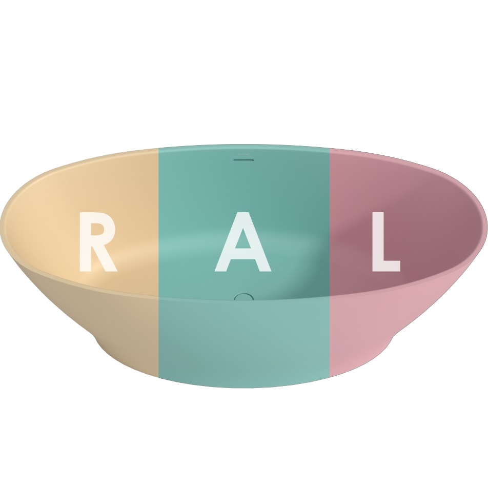 Ванна отдельностоящая Whitecross Glock 0221.170080.2XXXX 170x80 см, (любой цвет RAL матовый), иск. камень