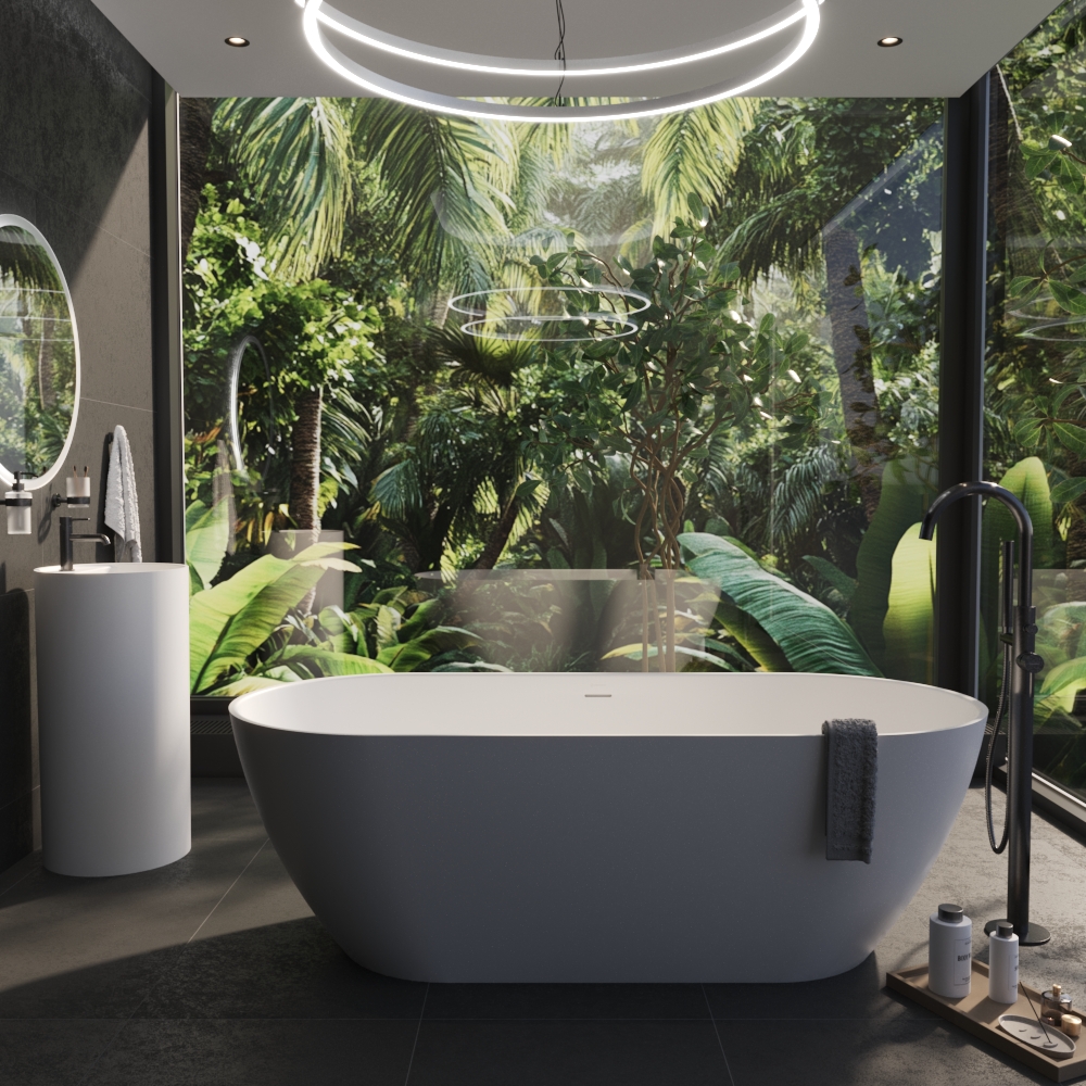 Ванна отдельностоящая Whitecross Tawna 0218.165080.200 165x80 см, (белый матовый), иск. камень