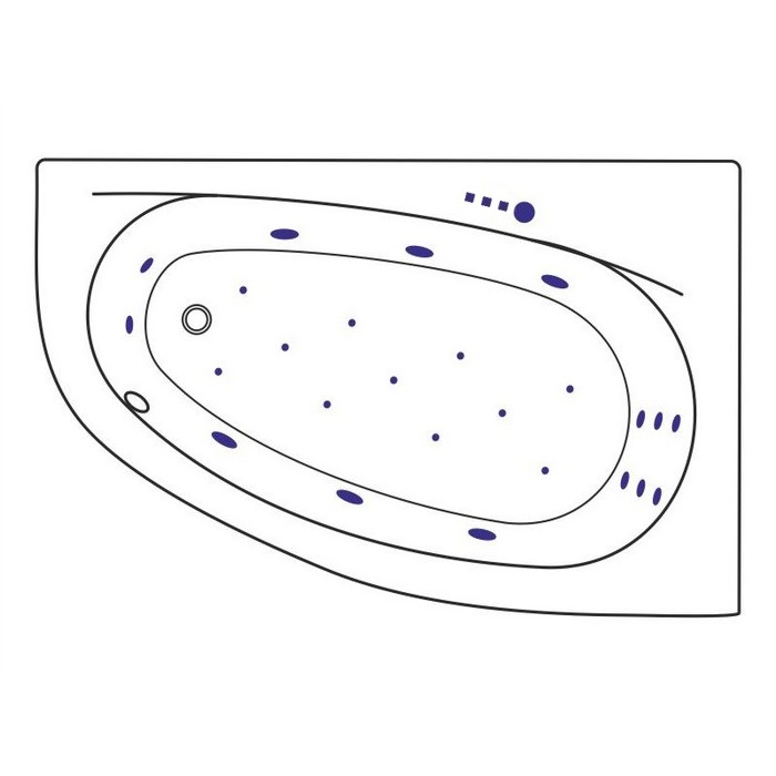 Ванна гидромассажная Excellent Kameleon ULTRA WAEX.KMP17.ULTRA.CR 170x110 (белый глянцевый, хром), каркас, слив-перелив, правая