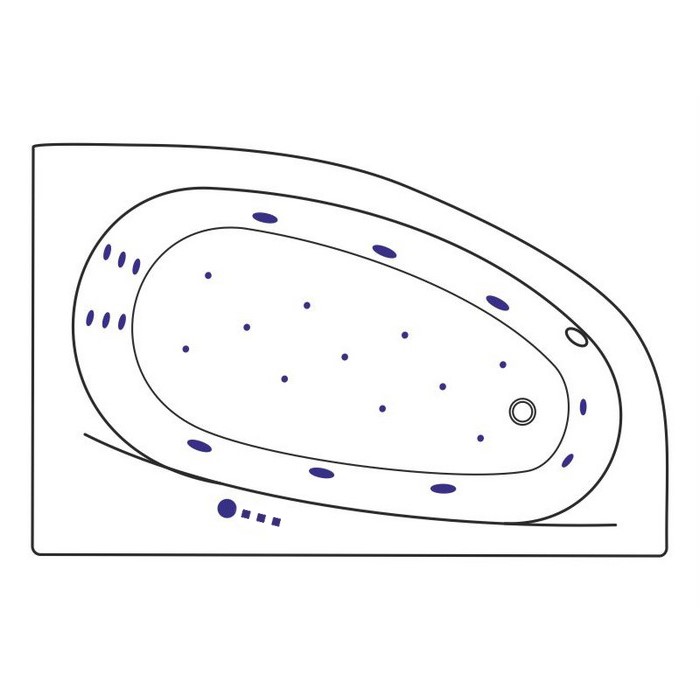 Ванна пгидромассажная Excellent Kameleon ULTRA WAEX.KMP17.ULTRA.WH 170x110 (белый глянцевый), каркас, слив-перелив, правая