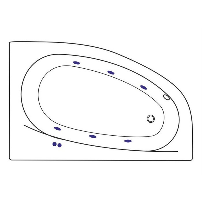 Ванна гидромассажная Excellent Kameleon SOFT WAEX.KMP17.SOFT.WH 170x110 (белый глянцевый), каркас, слив-перелив, правая