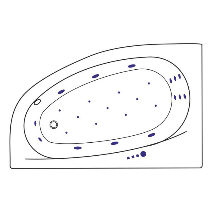 Ванна гидромассажная Excellent Kameleon ULTRA WAEX.KML17.ULTRA.WH 170x110 (белый глянцевый), каркас, слив-перелив, левая