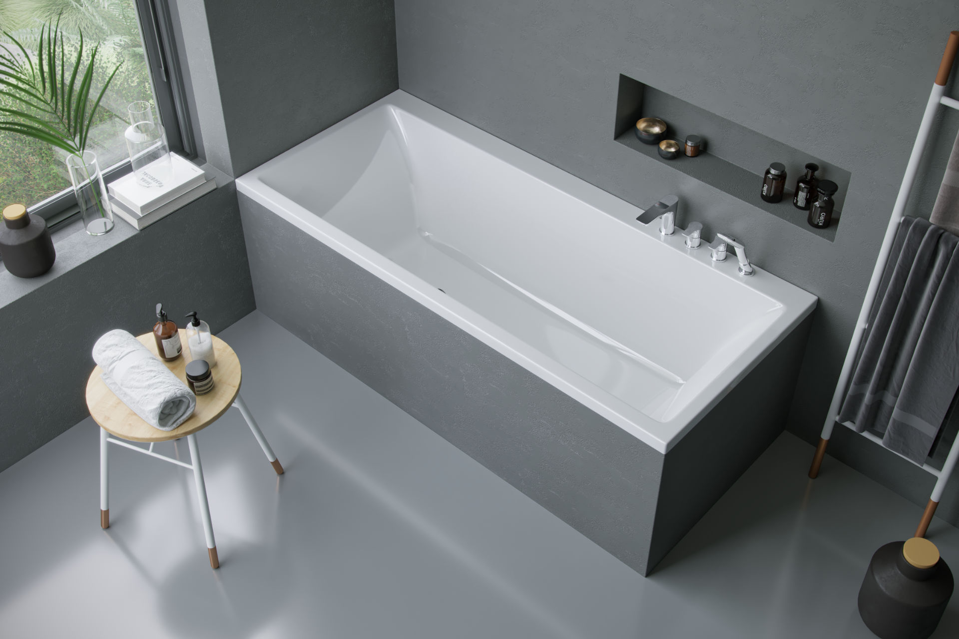 Ванна пристенная акриловая Excellent Pryzmat WAEX.PRY17WH 170x75 (белый глянец), без слива-перелива