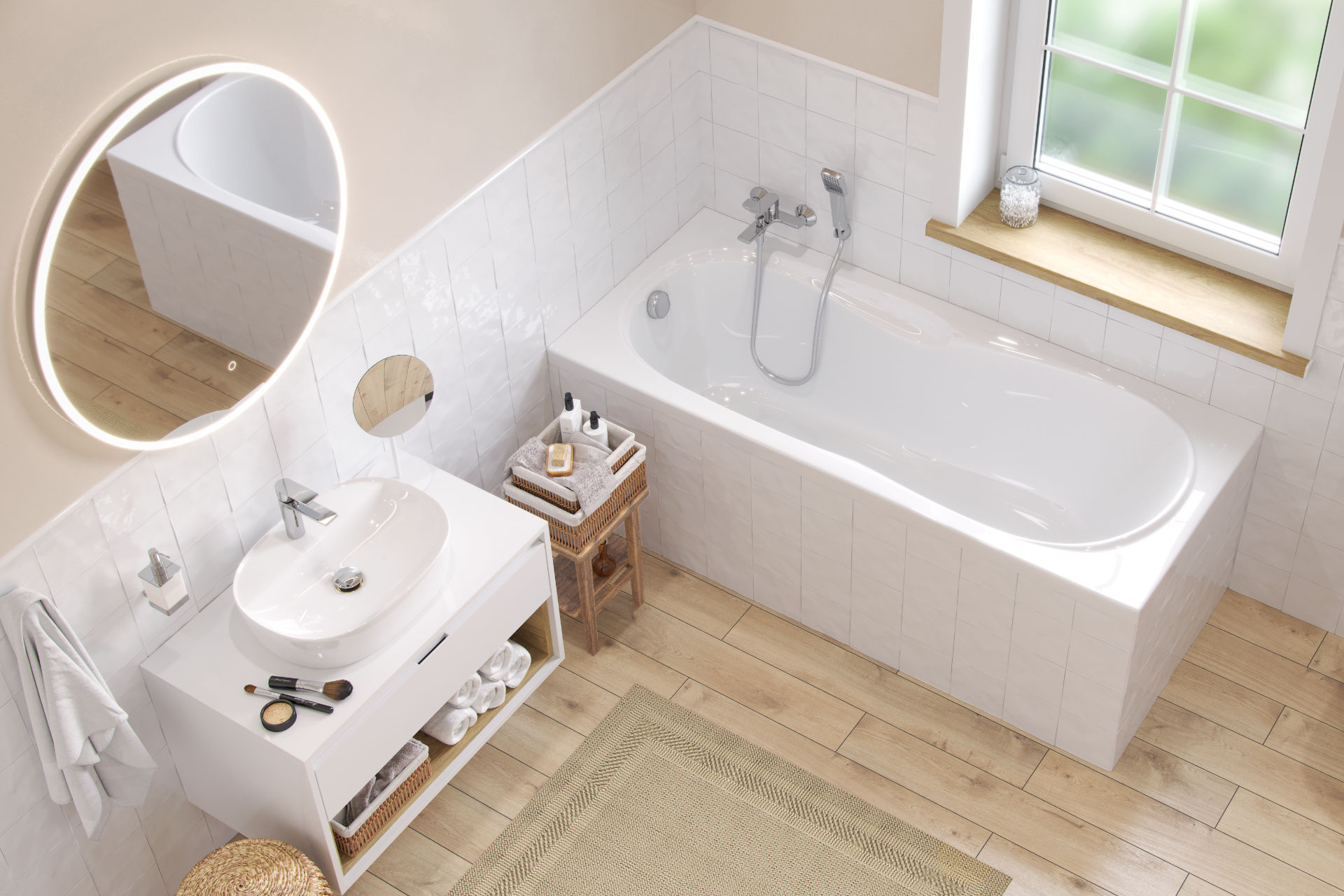 Ванна пристенная акриловая Excellent Sekwana WAEX.SEK17WH 170x75 (белый глянец), без слива-перелива