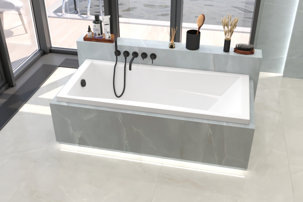 Ванна пристенная акриловая Whitecross Palace 0104.170075.100 170x75 см, (белый глянцевый), без слива-перелива