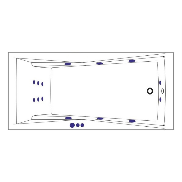 Ванна пристенная акриловая Whitecross Palace SMART 0104.170075.100.SMART.CR 170x75 (белый глянцевый, хром), каркас, слив-перелив