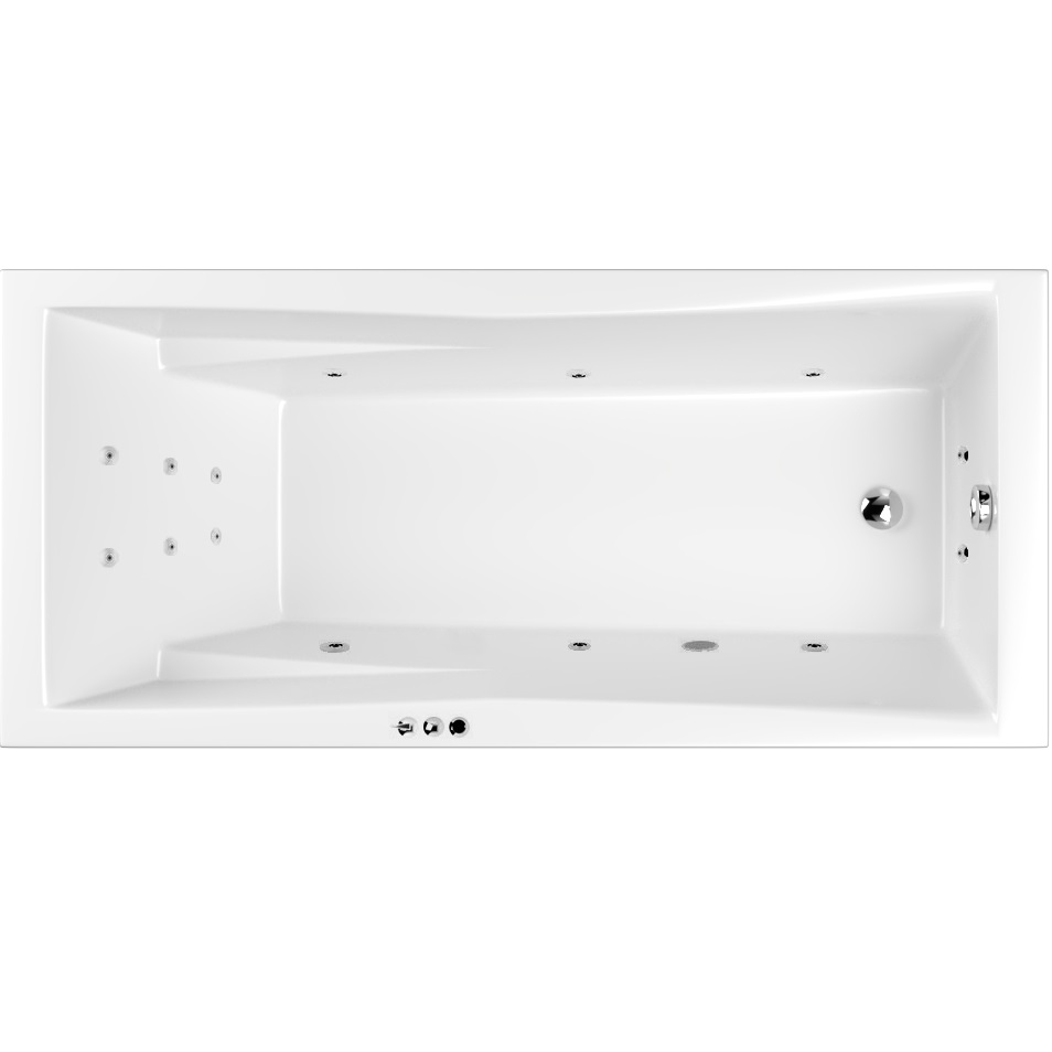 Ванна пристенная акриловая Whitecross Palace SMART 0104.170075.100.SMART.CR 170x75 (белый глянцевый, хром), каркас, слив-перелив