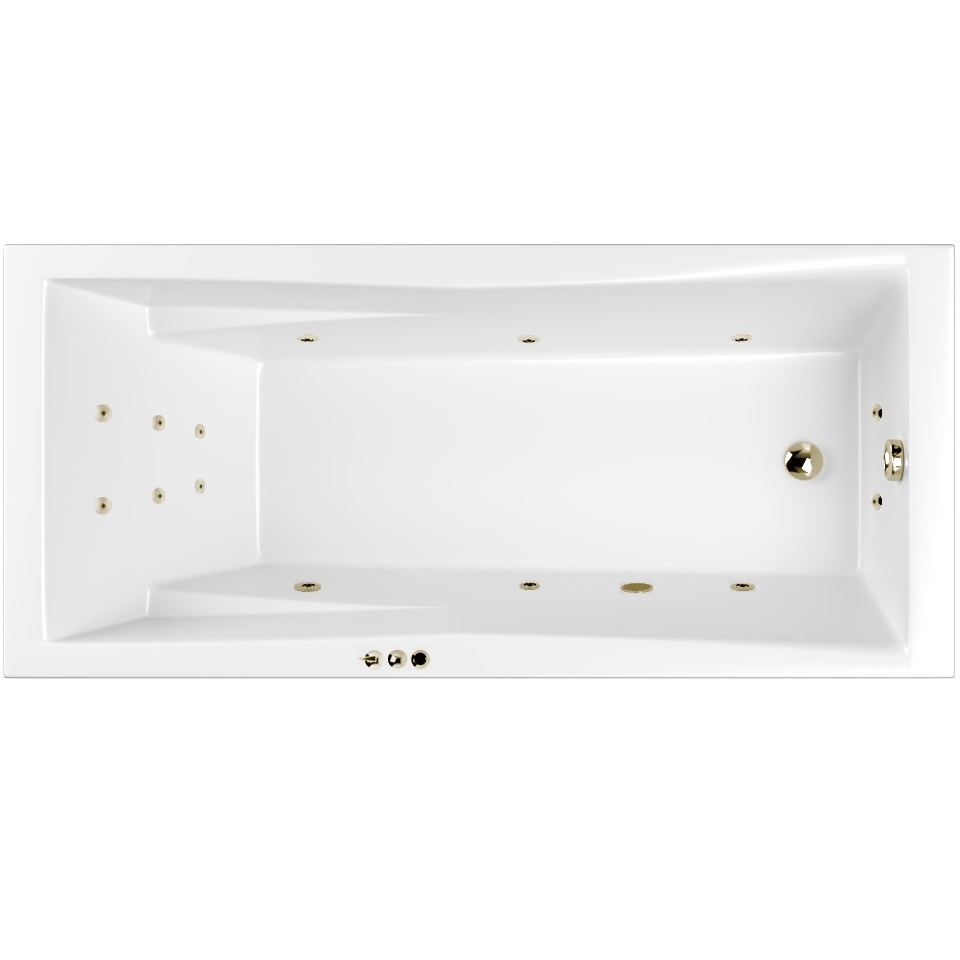 Ванна пристенная акриловая Whitecross Palace SMART 0104.170075.100.SMART.BR 170x75 (белый глянцевый, бронза), каркас, слив-перелив