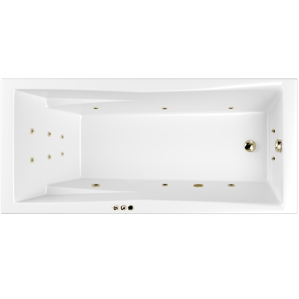 Ванна пристенная акриловая Whitecross Palace SMART 0104.180080.100.SMART.BR (белый глянцевый, бронза), каркас, слив-перелив