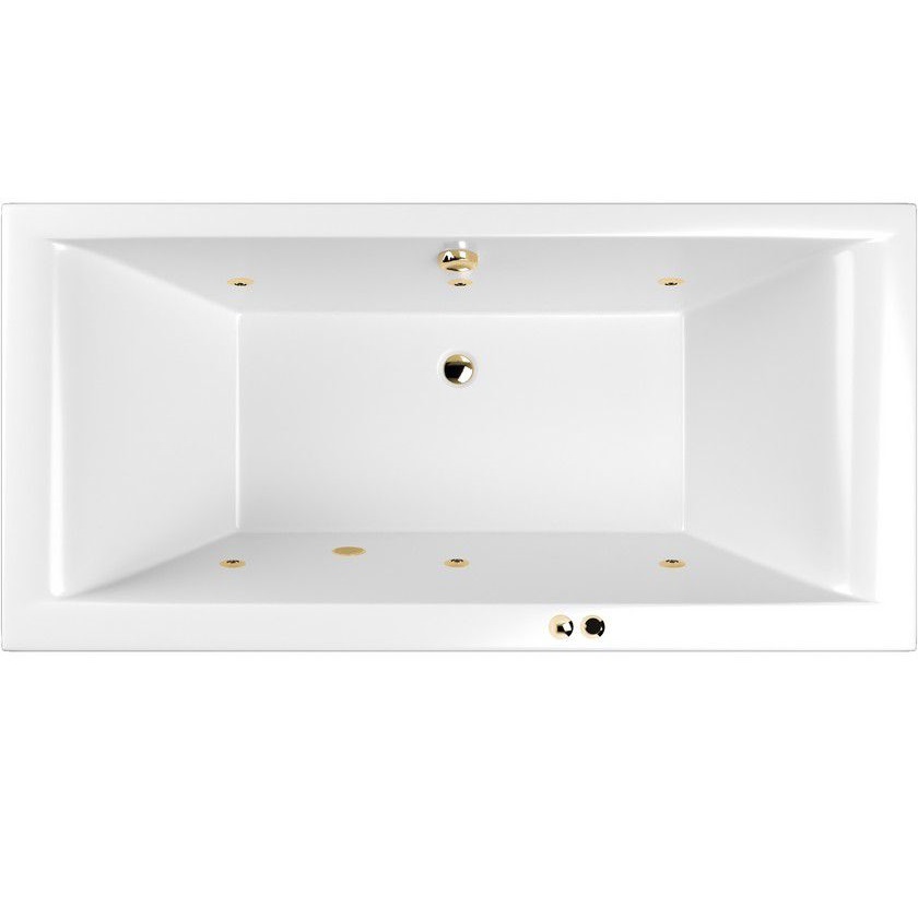 Ванна пристенная акриловая Whitecross Savia Duo 0103.170080.100.SOFT.GL 170x80 (белый глянцевый, золотой), каркас, слив-перелив