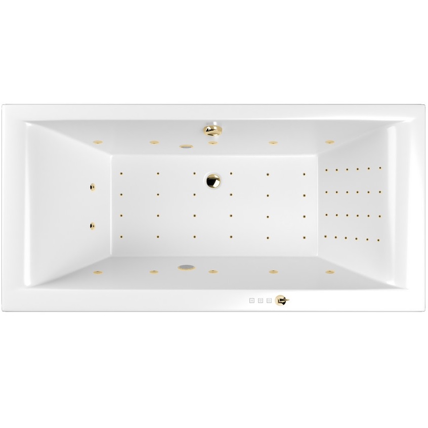 Ванна пристенная акриловая Whitecross Savia Duo NANO 0103.170080.100.NANO.GL 170x80 (белый глянцевый, золотой), каркас, слив-перелив