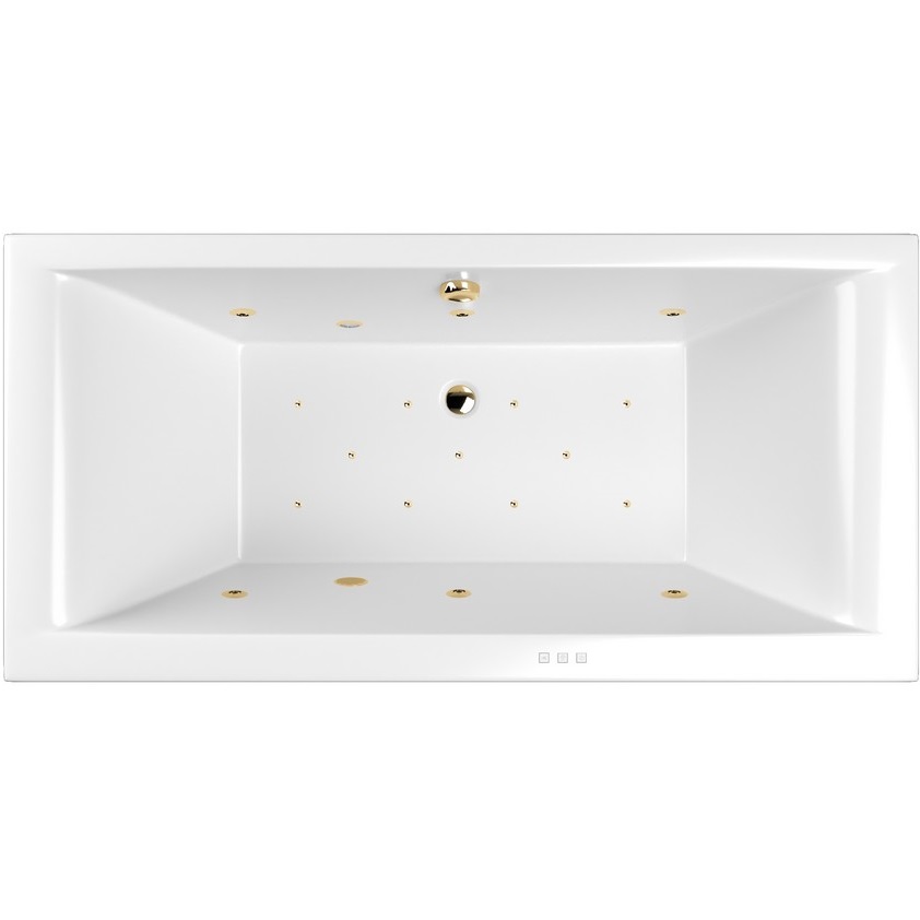 Ванна пристенная акриловая Whitecross Savia Duo RELAX 0103.170080.100.RELAX.GL (белый глянцевый, золотой), каркас, слив-перелив