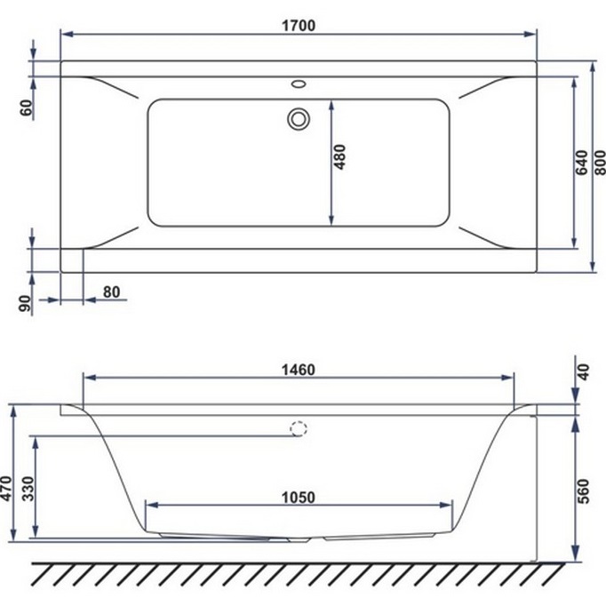 Ванна пристенная акриловая Whitecross Savia Duo RELAX 0103.170080.100.RELAX.WH 170x80 (белый глянцевый), каркас, слив-перелив