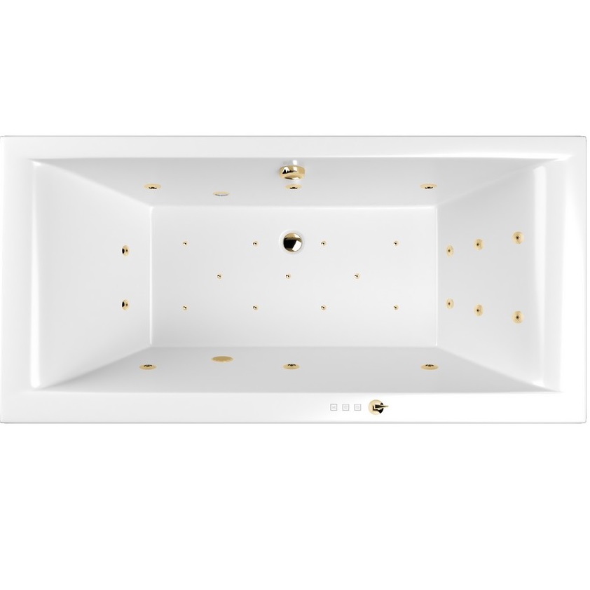 Ванна пристенная акриловая Whitecross Savia Duo ULTRA 0103.170080.100.ULTRA.GL 170x80 (белый глянцевый, золотой), каркас, слив-перелив