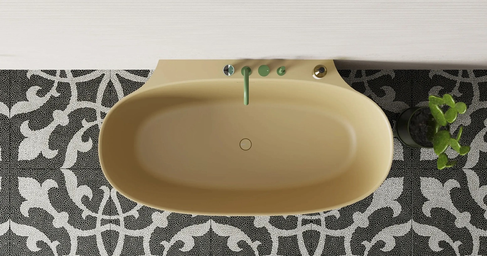 Ванна пристенная Salini S-Sense Alda Wall 101915GF 170.7x90.5x61 (покраска RAL полностью, глянцевый), донный клапан, сифон, слив-перелив