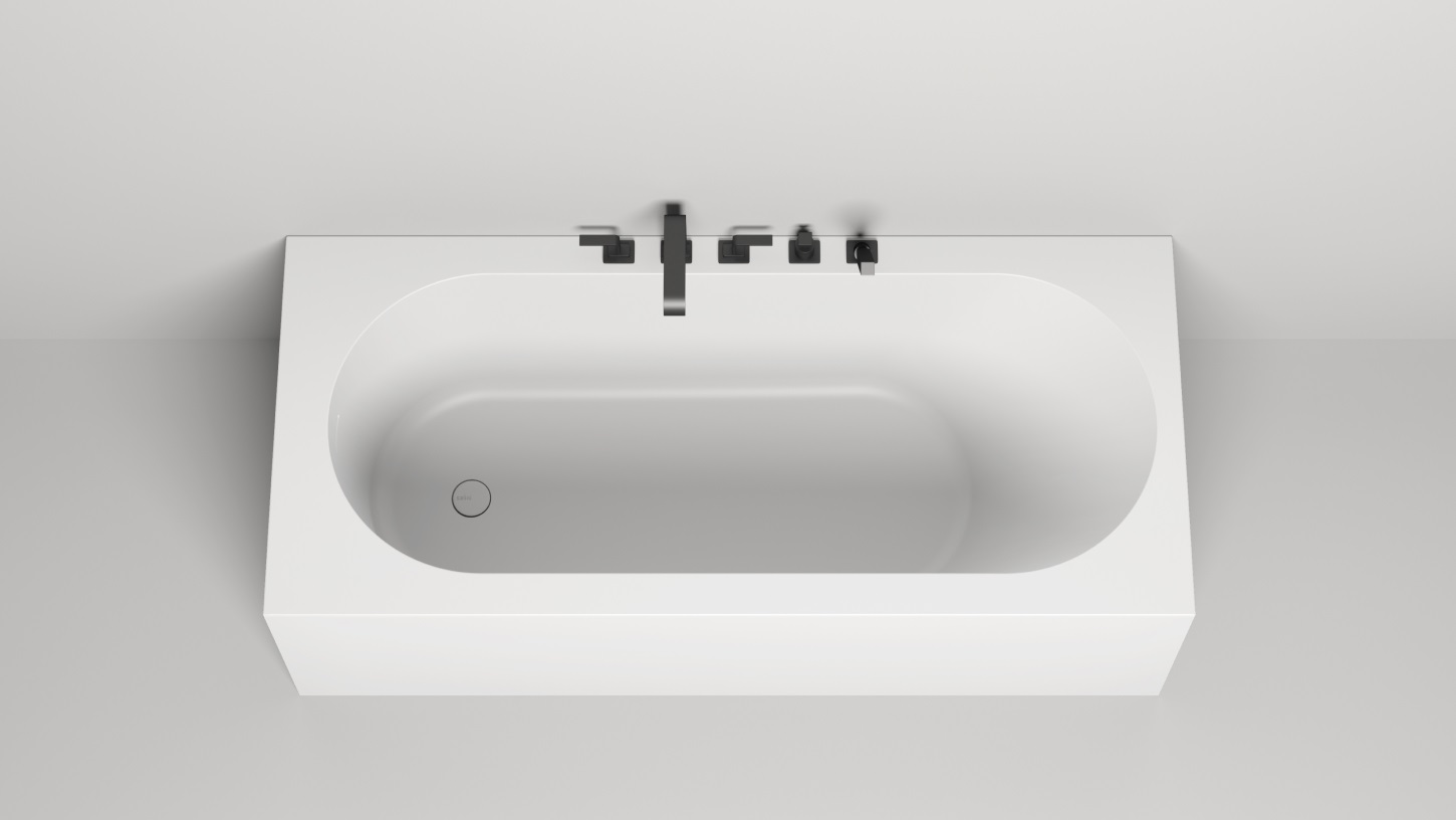 Ванна пристенная Salini S-Sense Fabia 102611M 170x75x60 (белый матовый), донный клапан, сифон, слив-перелив