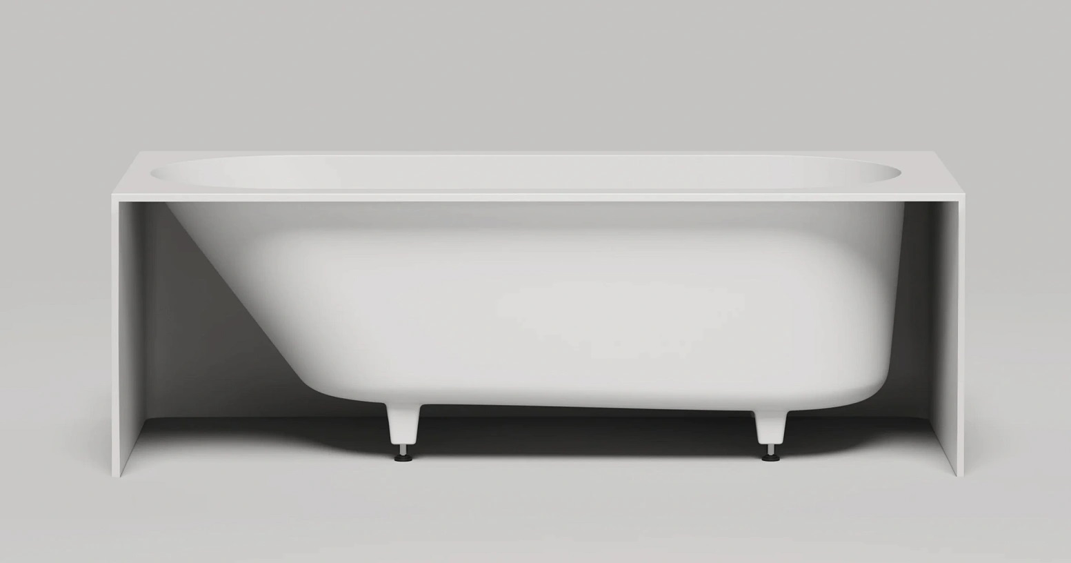 Ванна пристенная Salini S-Sense Fabia 102612M 180x80x60 (белый матовый), донный клапан, сифон, слив-перелив