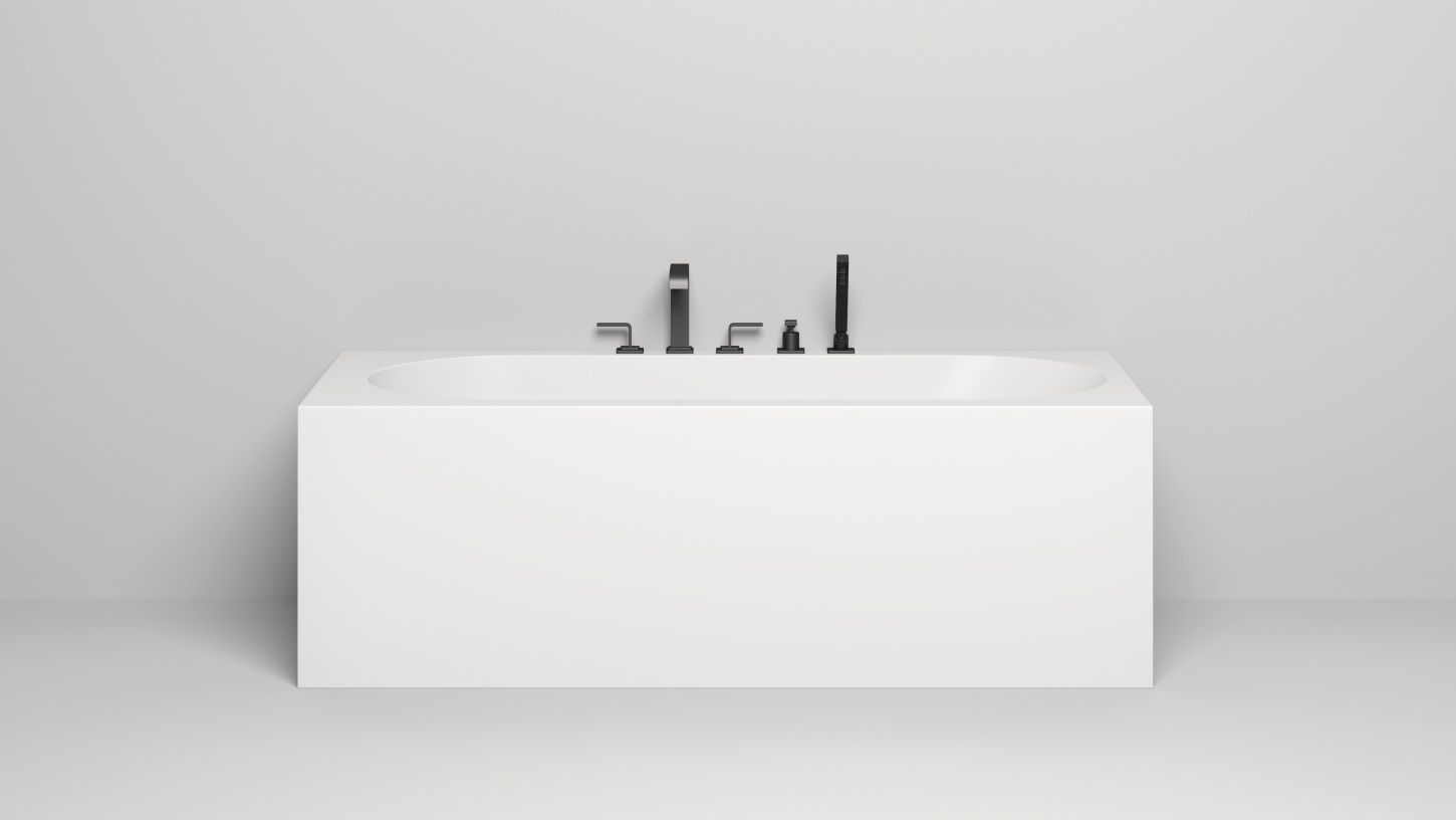 Ванна пристенная Salini S-Sense Fabia 102612GF 180x80x60 (покраска RAL полностью, глянцевый), донный клапан, сифон, слив-перелив