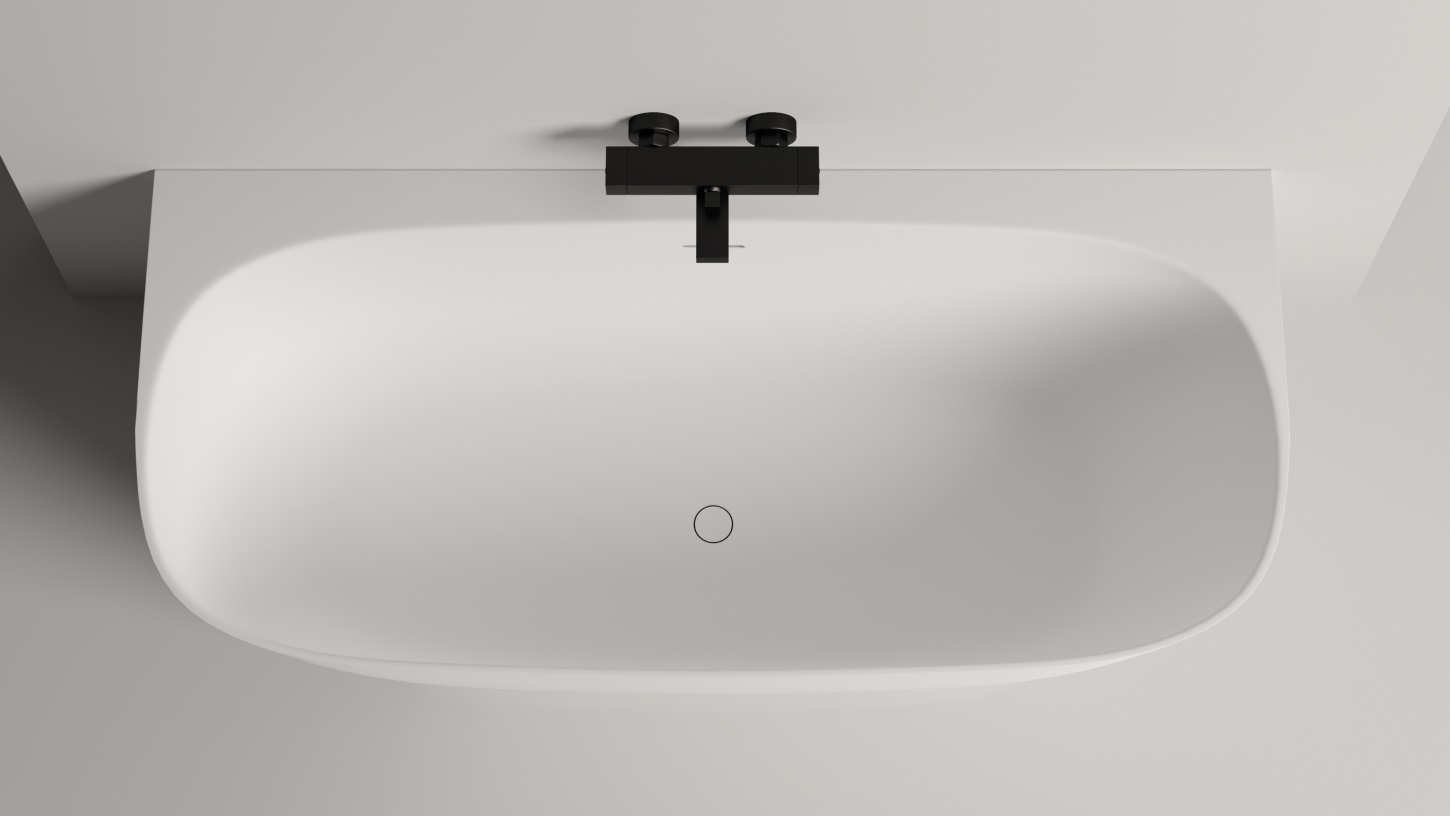 Ванна пристенная Salini S-Sense Sofia Wall 102512GF 170x80x58 (покраска RAL полностью, глянцевый), донный клапан, сифон, слив-перелив