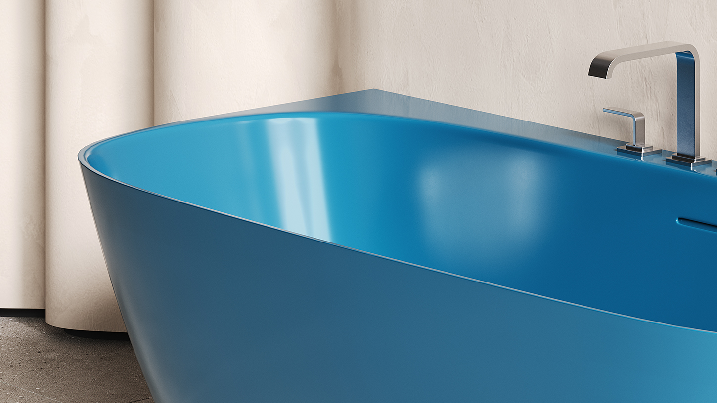 Ванна пристенная Salini S-Sense Sofia Wall 102512GF 170x80x58 (покраска RAL полностью, глянцевый), донный клапан, сифон, слив-перелив