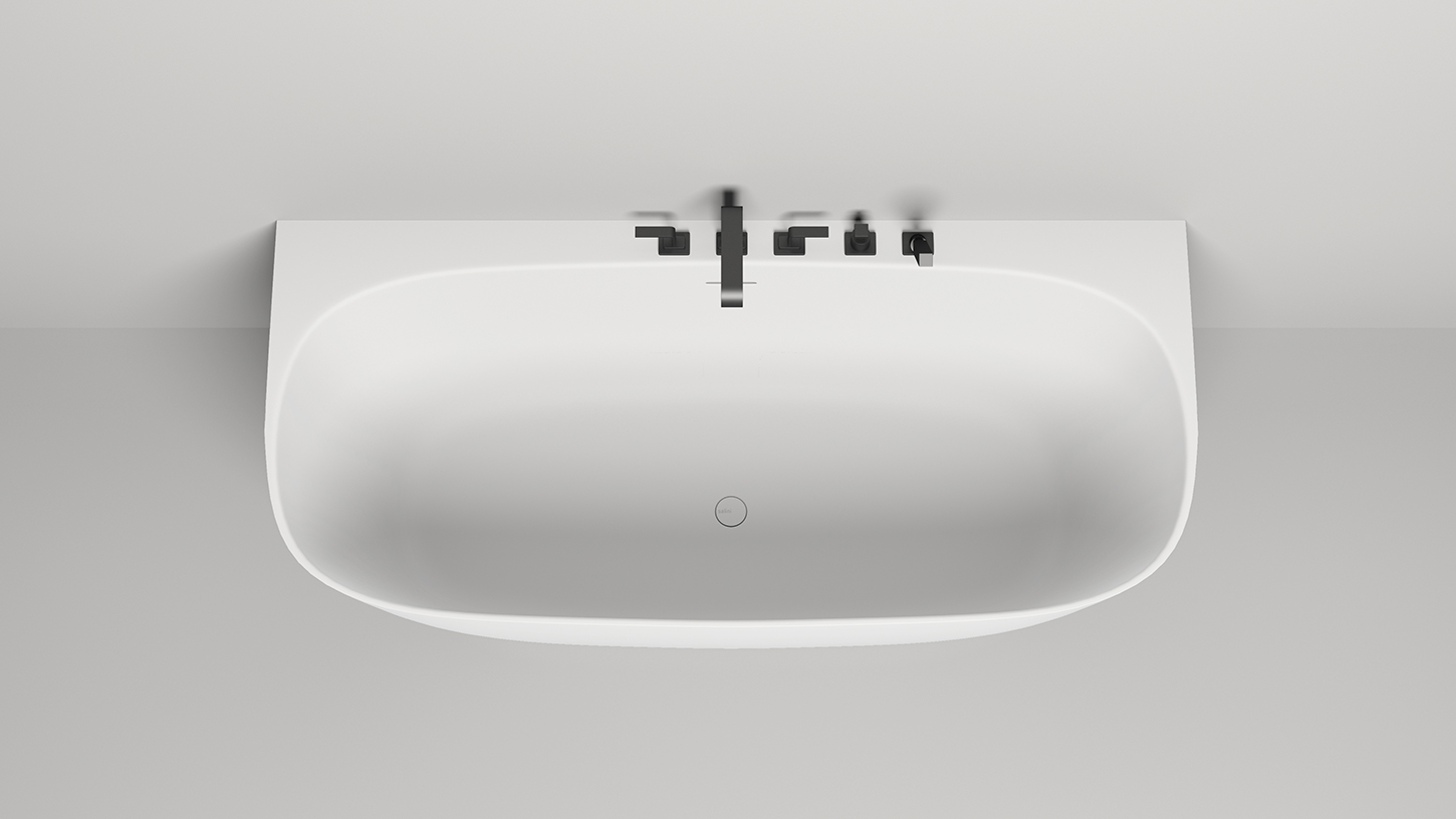 Ванна пристенная Salini S-Sense Sofia Wall 102513GF 180x85x61.5 (покраска RAL полностью, глянцевый), донный клапан, сифон, слив-перелив