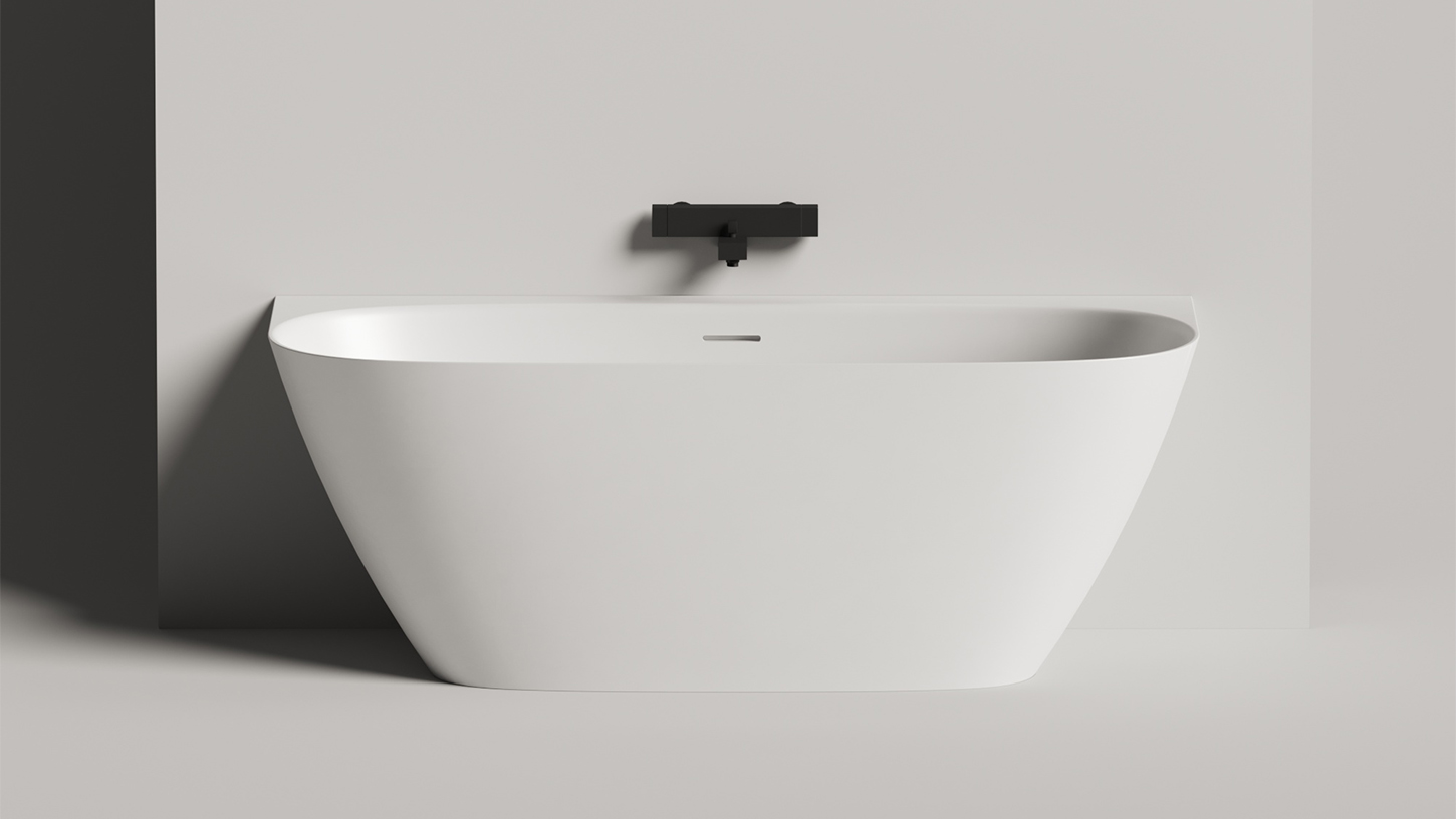 Ванна пристенная Salini S-Stone Sofia Wall 102527MF 160x80x59 (покраска RAL полностью, матовый), донный клапан, сифон, слив-перелив