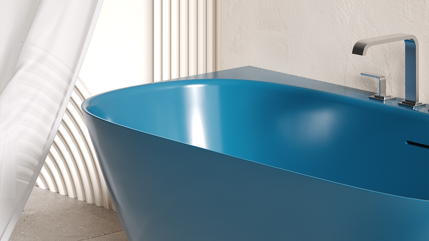 Ванна пристенная Salini S-Stone Sofia Wall 102527MF 160x80x59 (покраска RAL полностью, матовый), донный клапан, сифон, слив-перелив