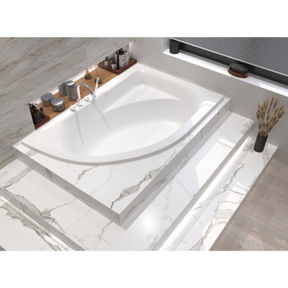 Ванна пристенная угловая Whitecross Aquarella 0108.170110.100 170x110 см, (белый глянцевый), без слива-перелива, левая