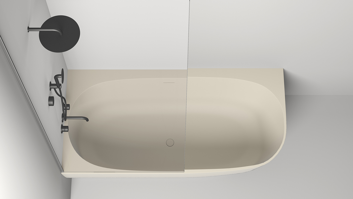 Ванна угловая Salini S-Sense Sofia Corner L 102515GF 170x85x59 (покраска RAL полностью, глянцевый), донный клапан, сифон, слив-перелив, левосторонняя