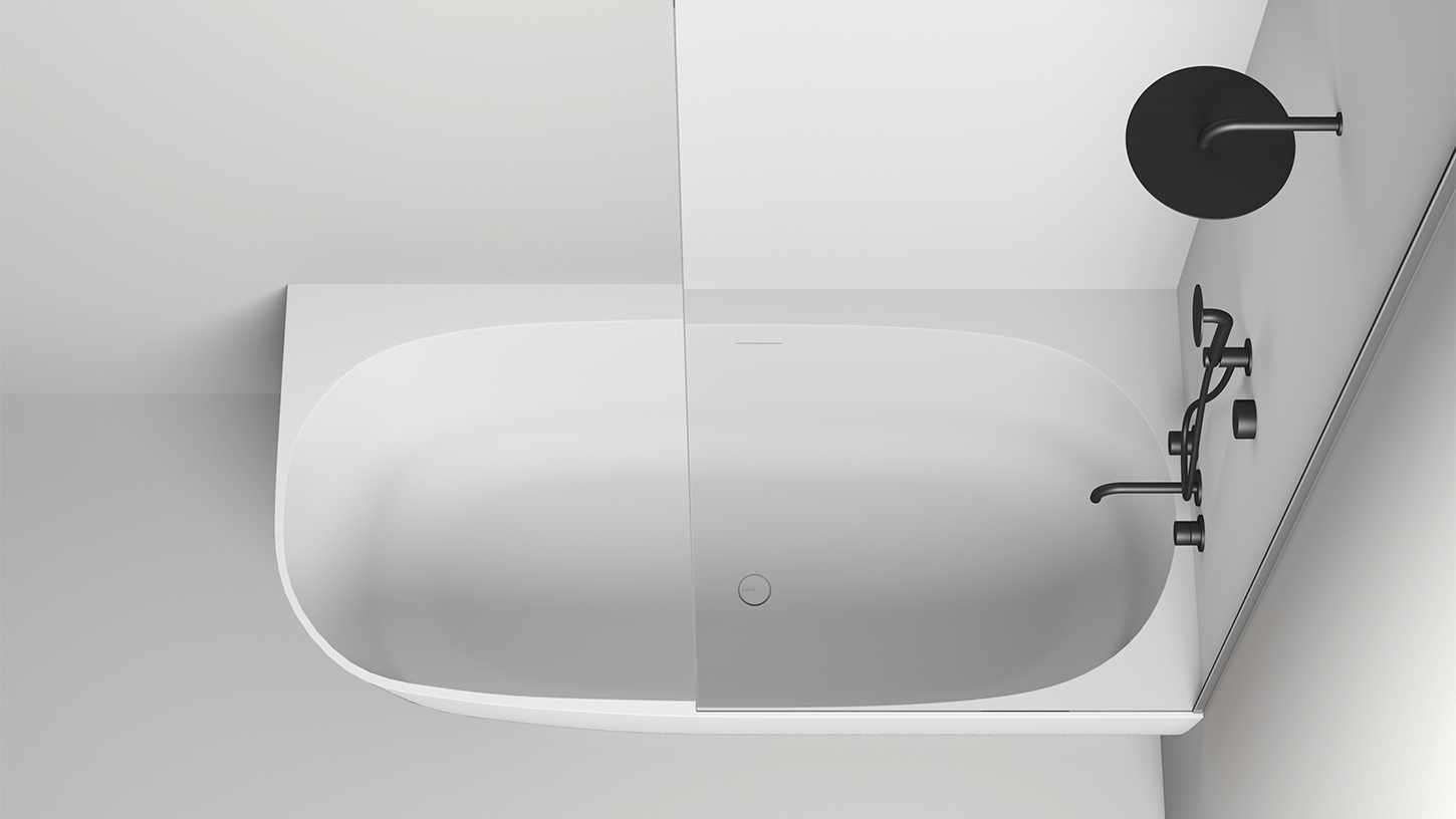 Ванна угловая Salini S-Sense Sofia Corner R 102514GF 170x85x59 (покраска RAL полностью, глянцевый), донный клапан, сифон, слив-перелив, правосторонняя