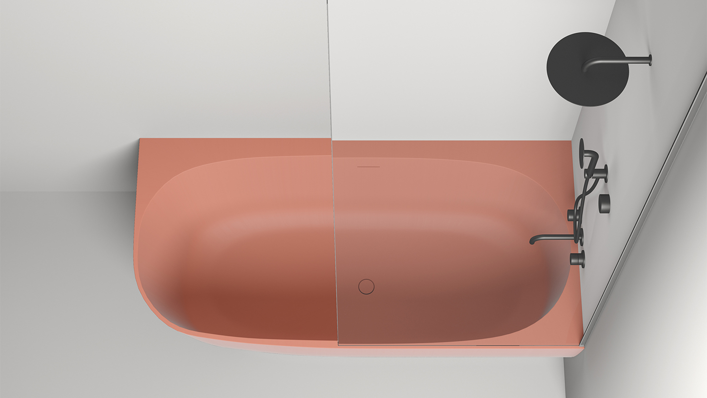 Ванна угловая Salini S-Sense Sofia Corner R 102514GF 170x85x59 (покраска RAL полностью, глянцевый), донный клапан, сифон, слив-перелив, правосторонняя