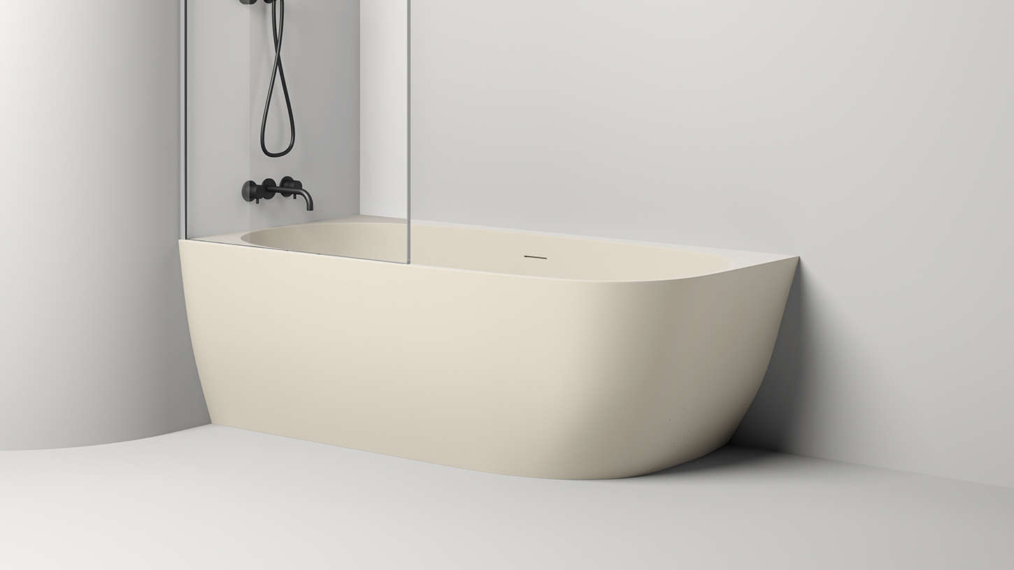 Ванна угловая Salini S-Stone Sofia Corner L 102525MF 170x85x59 (покраска RAL полностью, матовый), донный клапан, сифон, слив-перелив, левосторонняя