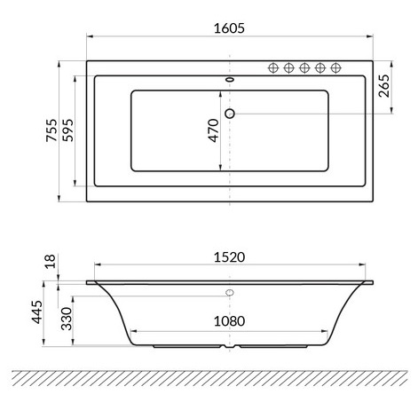 Ванна встраиваемая акриловая Excellent Pryzmat Slim WAEX.PRY16WHS 160x75 (белый глянец), без слива-перелива