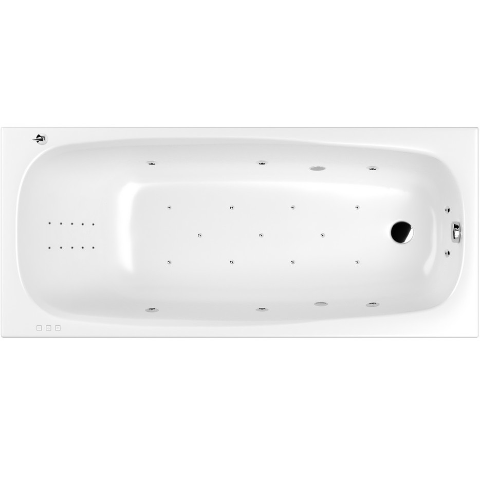 Ванна встраиваемая акриловая Whitecross Layla Slim LINE NANO 0122.170075.100.LINENANO.CR 170x75 (белый глянцевый, хром), каркас, слив-перелив