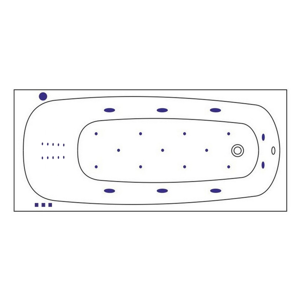 Ванна встраиваемая акриловая Whitecross Layla Slim LINE NANO 0122.170075.100.LINENANO.GL 170x75 (белый глянцевый, золотой), каркас, слив-перелив