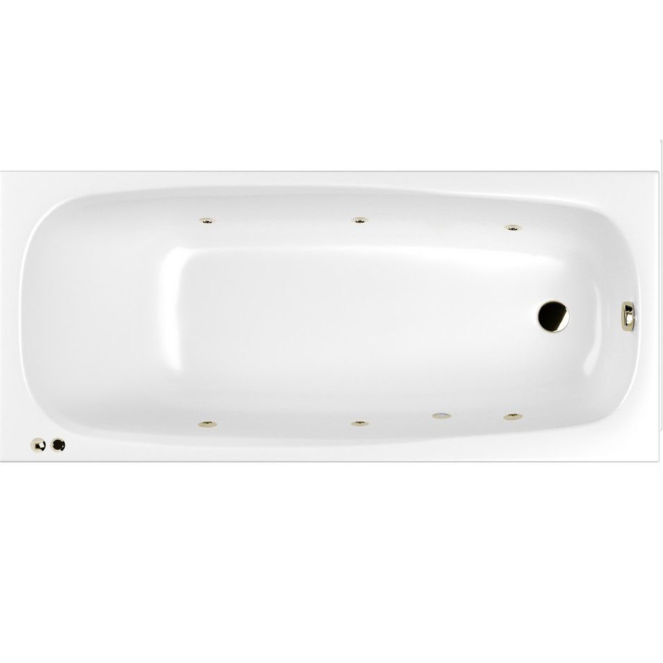 Ванна встраиваемая акриловая Whitecross Slim SOFT 0122.180080.100.SOFT.BR 180x80см, (белый глянцевый, бронза), каркас, слив-перелив